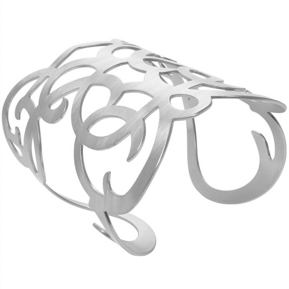 NEW KARINE SULTAN women's angela arabesque cuff bracelet in silver